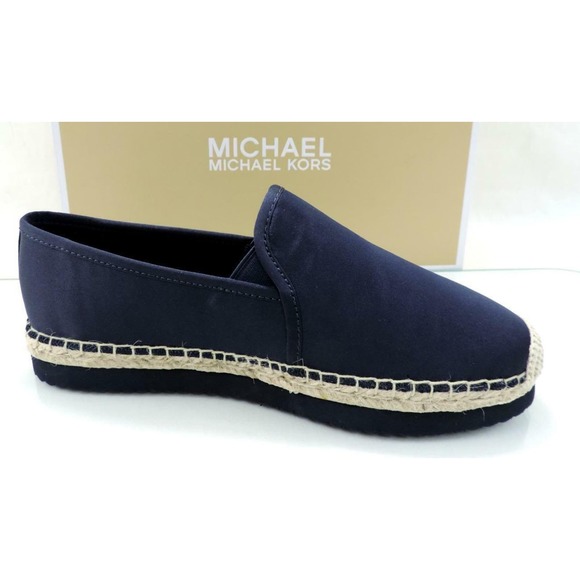 Michael Kors Hastings Slip On Espadrille Flat Admiral Navy Canvas - Picture 5 of 8